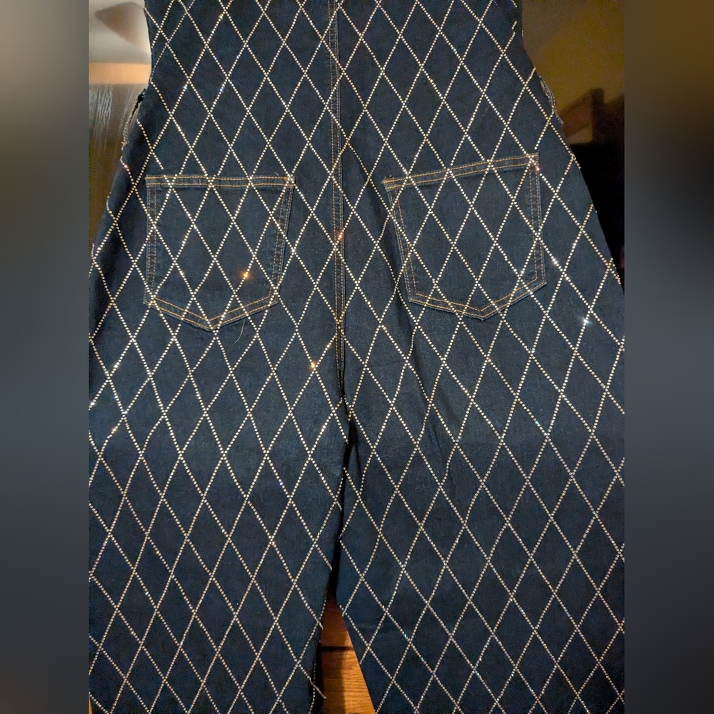 Edge Elegant Diamond Pattern Strapless Jumpsuit W… - image 4